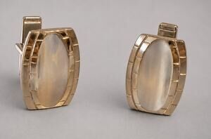 Vintage 60s Silver-tone Engravable Cufflinks Cuff‎ Links Mid-century Mens cl-